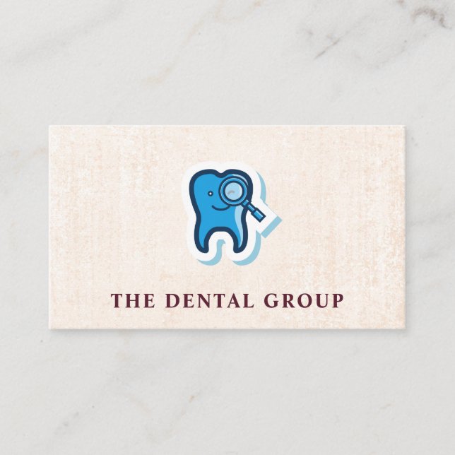 Cute Tooth Inspection Logo | Dentistry Business Card (Front)