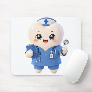 Cute Tooth Nurse Mouse Pad   Dental Gift