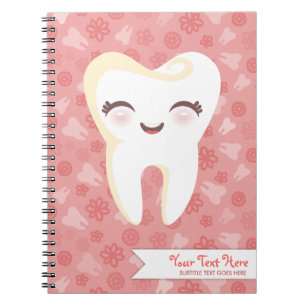 Cute Tooth - Pink Custom Notebook