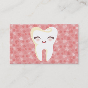 Cute Tooth - Pink Personalised Business Cards