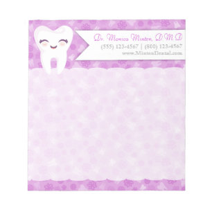 Cute Tooth - Purple Custom Notepad