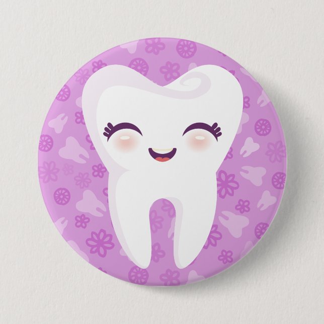 Cute Tooth - Purple Pin Button (Front)