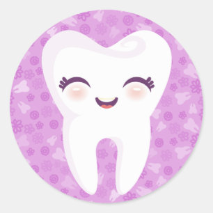 Cute Tooth - Purple Stickers