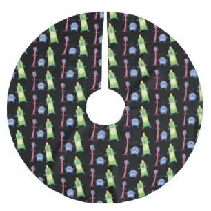 Cute toothbrush toothpaste dental floss cartoon brushed polyester tree skirt