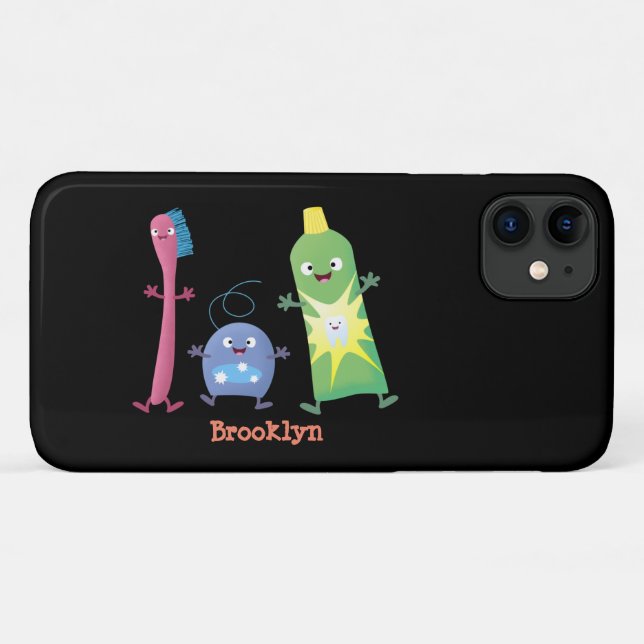 Cute toothbrush toothpaste dental floss cartoon  Case-Mate iPhone case (Back (Horizontal))