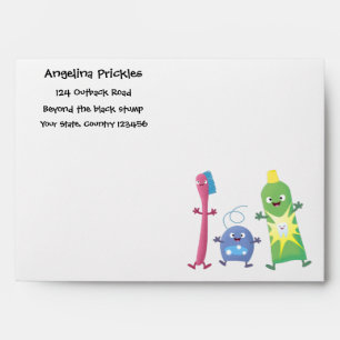 Cute toothbrush toothpaste dental floss cartoon envelope