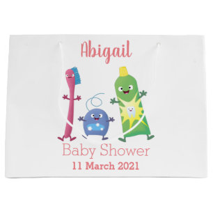 Cute toothbrush toothpaste dental floss cartoon large gift bag