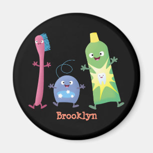 Cute toothbrush toothpaste dental floss cartoon magnet