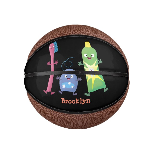 Cute toothbrush toothpaste dental floss cartoon mini basketball (Front)