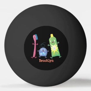 Cute toothbrush toothpaste dental floss cartoon ping pong ball