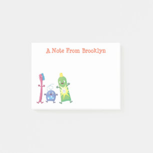 Cute toothbrush toothpaste dental floss cartoon post-it notes
