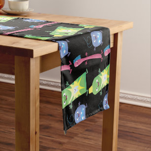 Cute toothbrush toothpaste dental floss cartoon short table runner