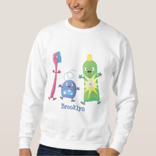 Cute toothbrush toothpaste dental floss cartoon sweatshirt