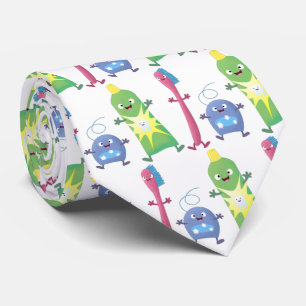 Cute toothbrush toothpaste dental floss cartoon tie