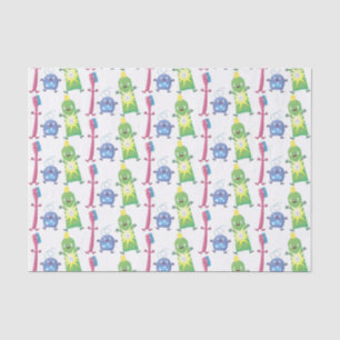 Cute toothbrush toothpaste dental floss cartoon tissue paper