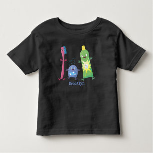 Cute toothbrush toothpaste dental floss cartoon toddler T-Shirt