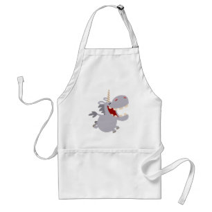 Cute Toothy Cartoon Unicorn Apron
