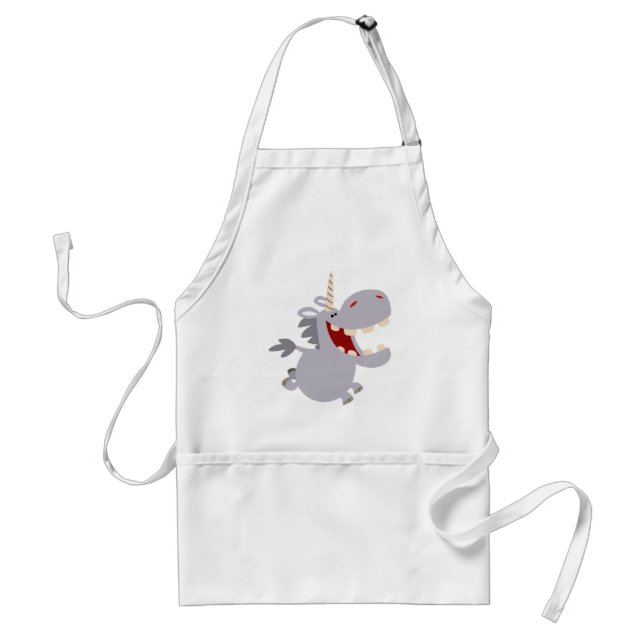 Cute Toothy Cartoon Unicorn Apron (Front)