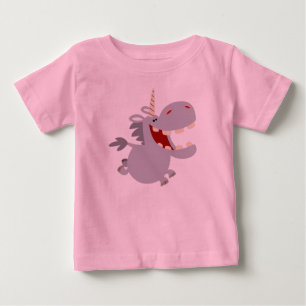 Cute Toothy Cartoon Unicorn Baby T-Shirt
