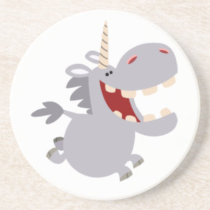 Cute Toothy Cartoon Unicorn Coaster