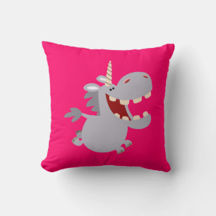 Cute Toothy Cartoon Unicorn Pillow