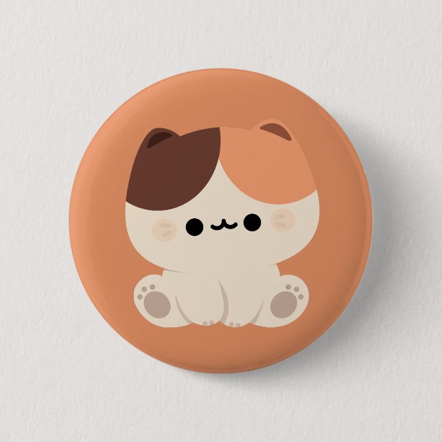 Cute Tortie Cat 6 Cm Round Badge (Front)