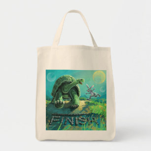 Cute Tortoise and the Hare Art Tote Bag