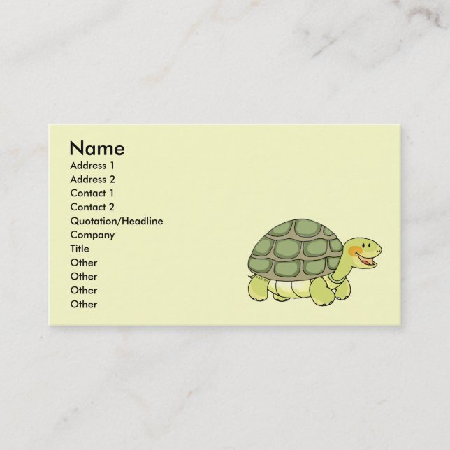 Cute tortoise business card (Front)
