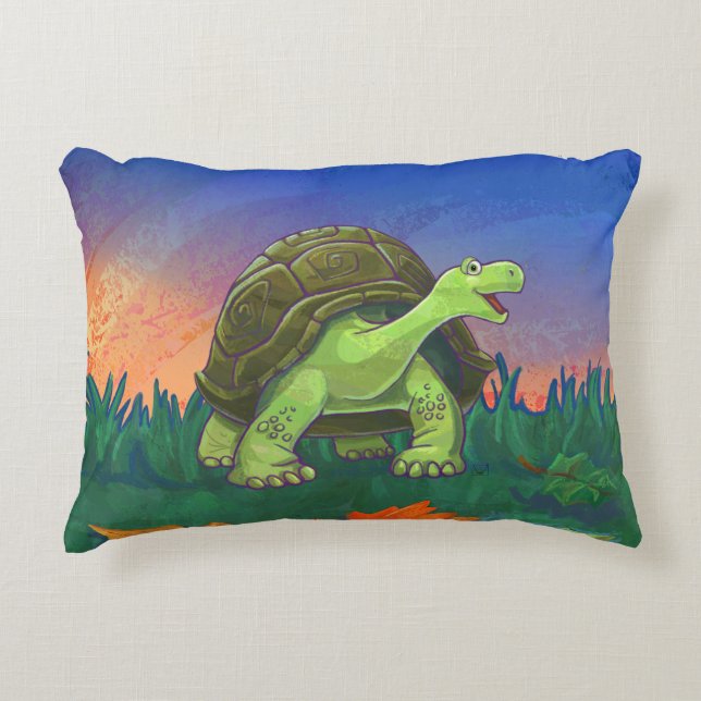 Cute Tortoise Heads and Tails Decorative Cushion (Front)