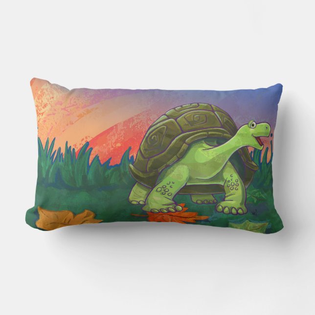 Cute Tortoise Heads and Tails Lumbar Cushion (Front)