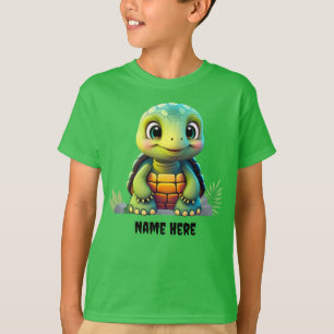 Cute Tortoise Kid's Turtle Animal Cartoon Graphic T-Shirt