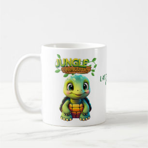 Cute Tortoise Land of the Free Whimsical Turtle 🐢 Coffee Mug
