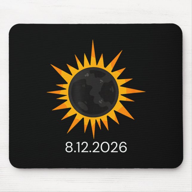 Cute Total Solar Eclipse 12th August Mouse Mat (Front)