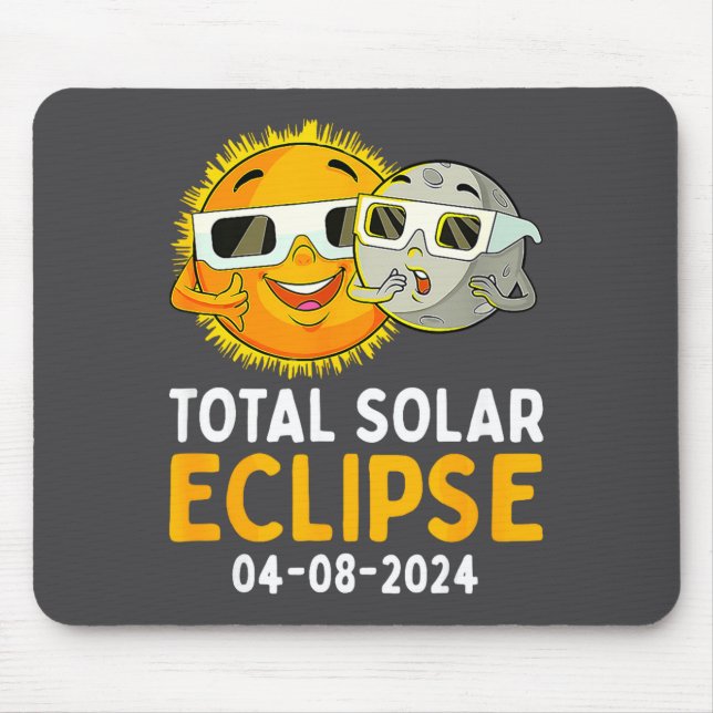 Cute Total Solar Eclipse April 8 Mouse Mat (Front)