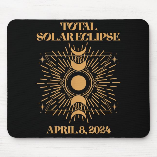 Cute Total Solar Eclipse April 8 Mouse Mat (Front)