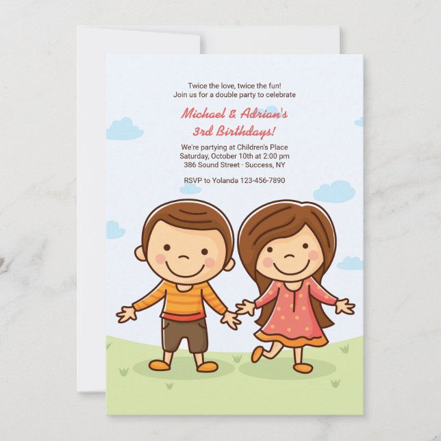 Cute Tots Birthday Invitation (Front)