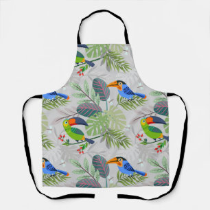 Cute Toucan bird, Everybirdy Pattern, Watercolors Apron
