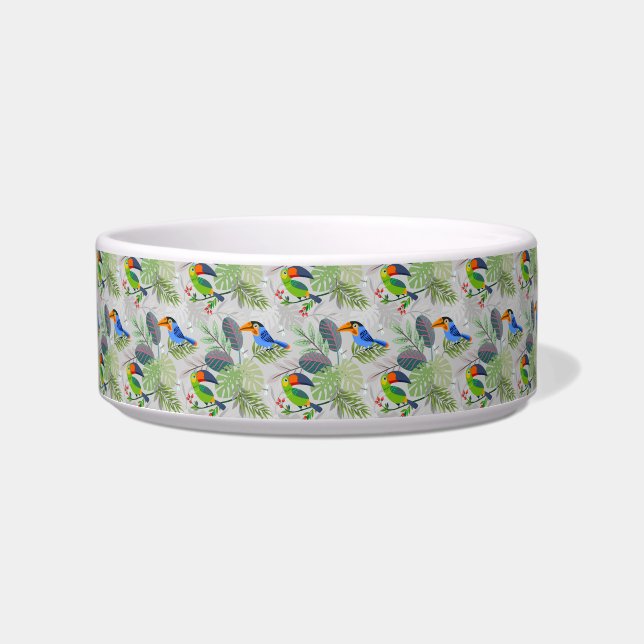 Cute Toucan bird, Everybirdy Pattern, Watercolors Bowl (Front)