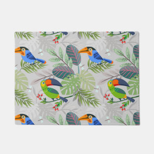 Cute Toucan bird, Everybirdy Pattern, Watercolors Doormat