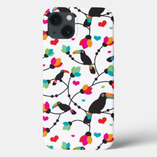 cute toucan bird tropical illustration iPhone 13 case