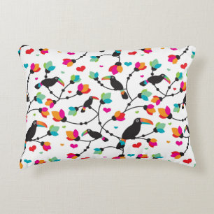 cute toucan bird tropical illustration decorative cushion