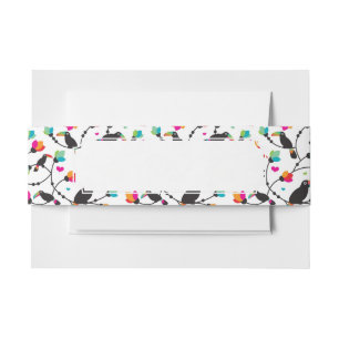 cute toucan bird tropical illustration invitation belly band