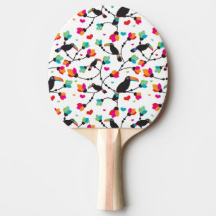 cute toucan bird tropical illustration ping pong paddle