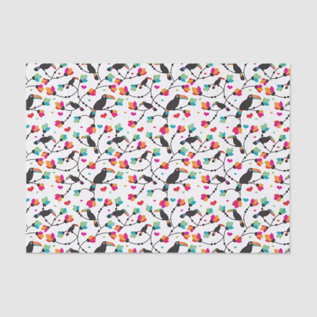 cute toucan bird tropical illustration tissue paper (Front)