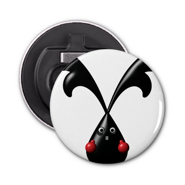 Cute Tough Bunny Boxer Rabbit Bottle Opener (Front)