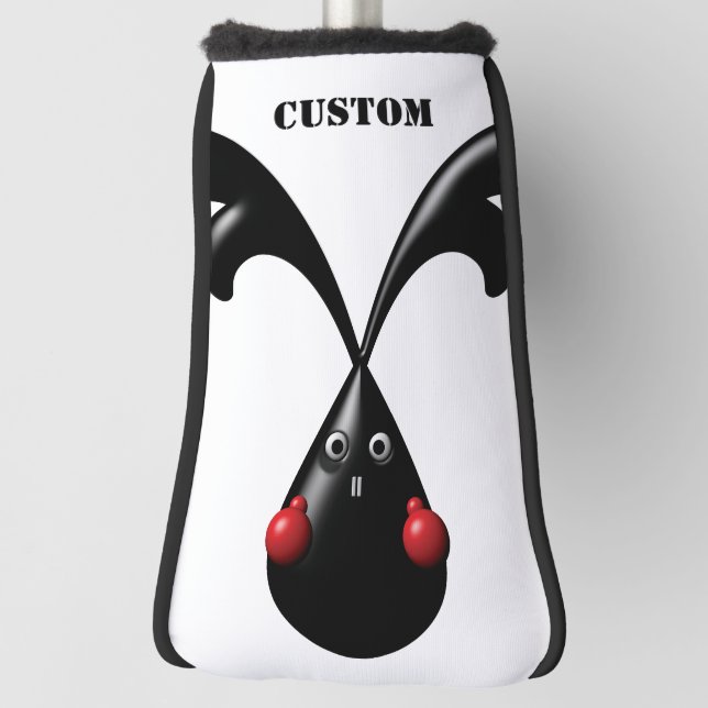 Cute Tough Bunny Boxer Rabbit Golf Head Cover (Rotate 90)