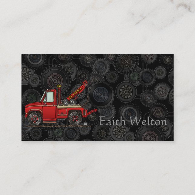Cute Tow Truck Wrecker Business Card (Front)
