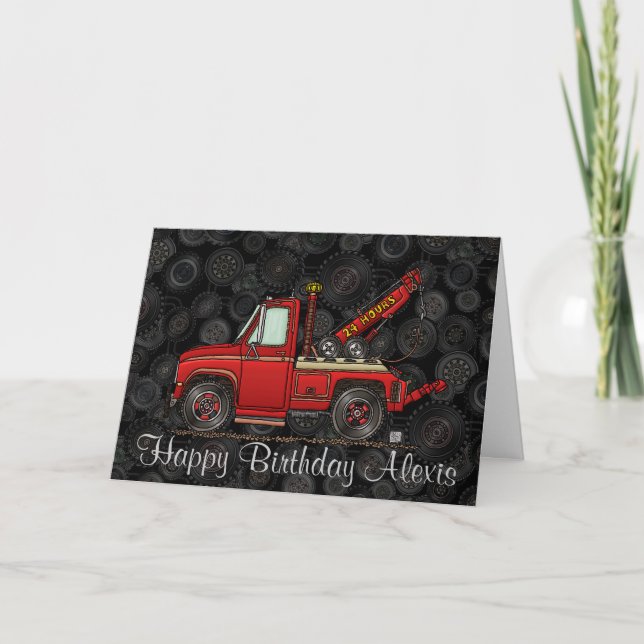 Cute Tow Truck Wrecker Card (Front)