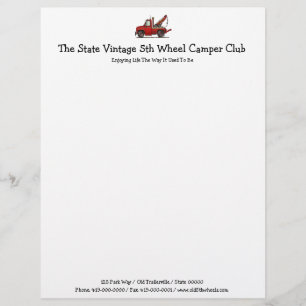 Cute Tow Truck Wrecker Personalised Letterhead