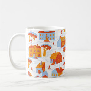 Cute Town Houses: Vintage Doodle Coffee Mug